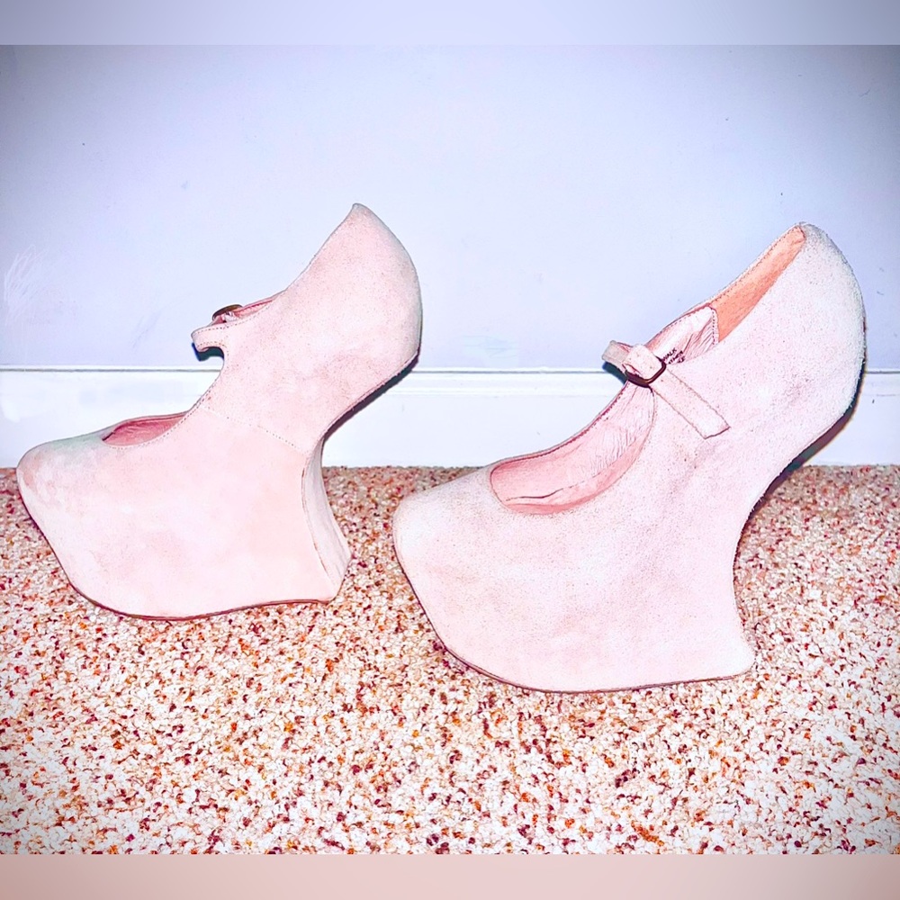 100% Authentic Jeffrey Campbell Suede Night Walk Heel-Less Platforms